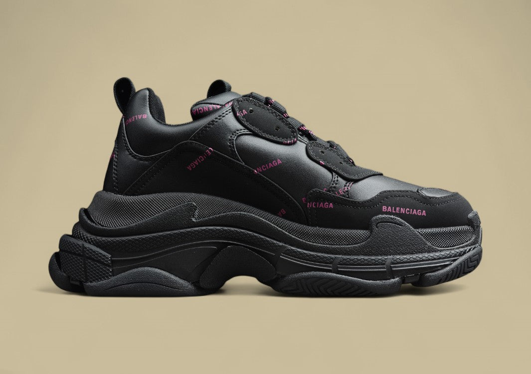 Balenciaga Triple S Black Bright Purple Glanz Trifft Kraft In Violetter
