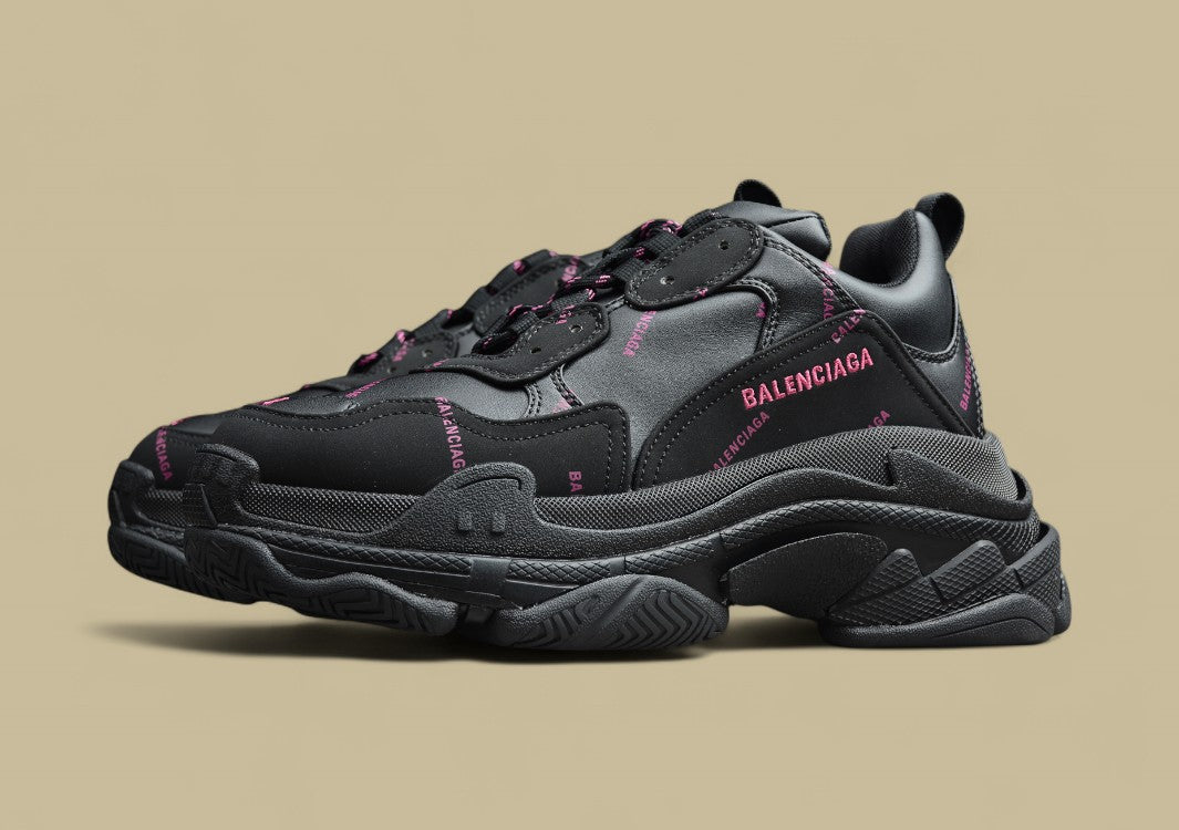 Balenciaga Triple S Black Bright Purple Glanz Trifft Kraft In Violetter