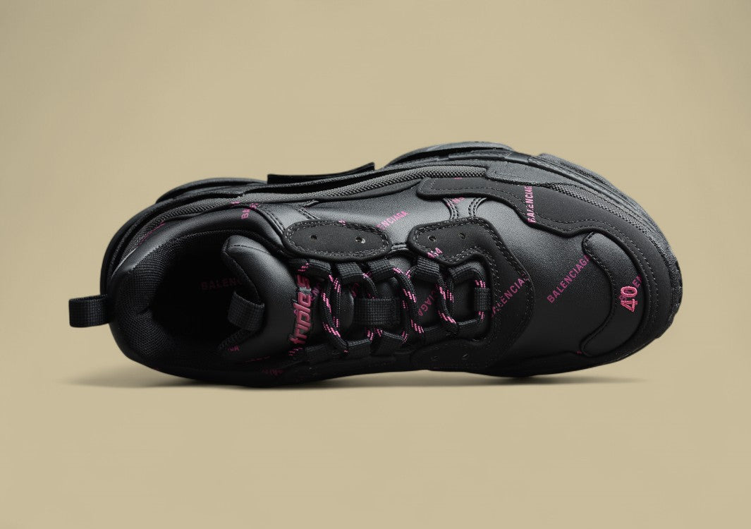 Balenciaga Triple S Black Bright Purple Glanz Trifft Kraft In Violetter