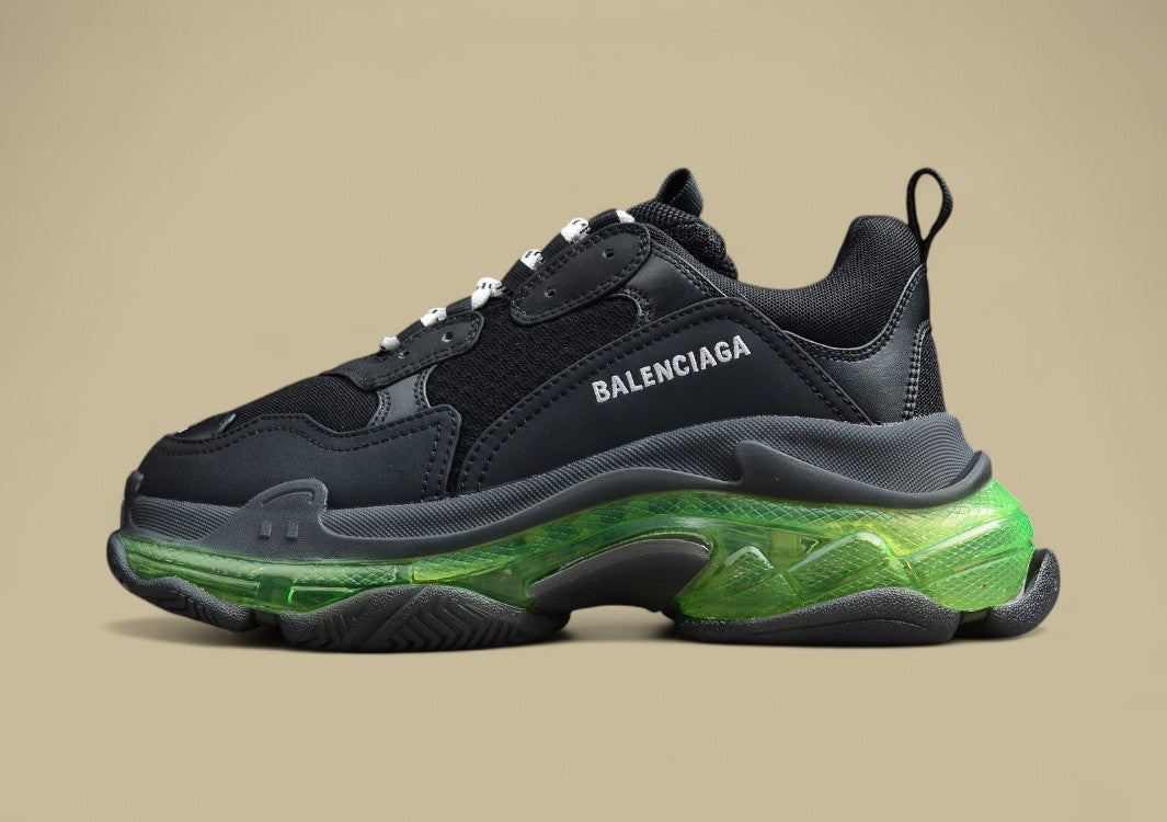 Balenciaga Triple S Black Green Dunkle Dominanz trifft Neon