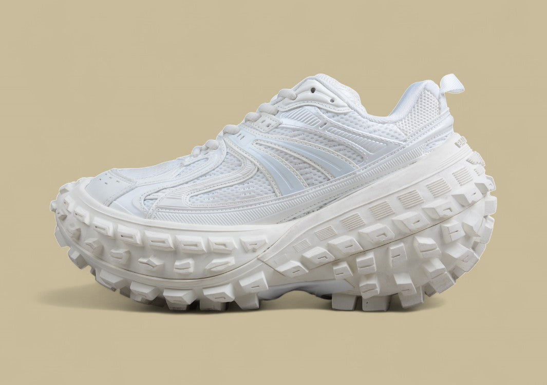 Balenciaga Triple S Defender Distressed Sneaker in Beige