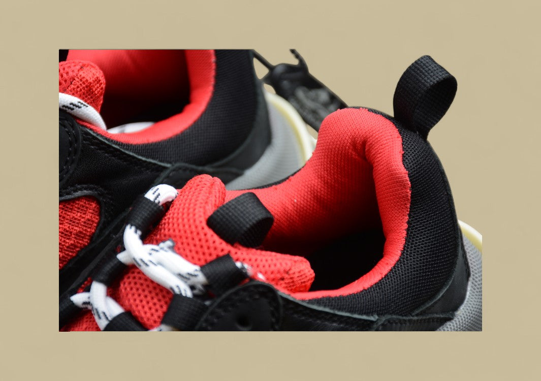 Balenciaga Triple S GZ-Replik In Schwarz-Rot Mit Mehrfarbiger