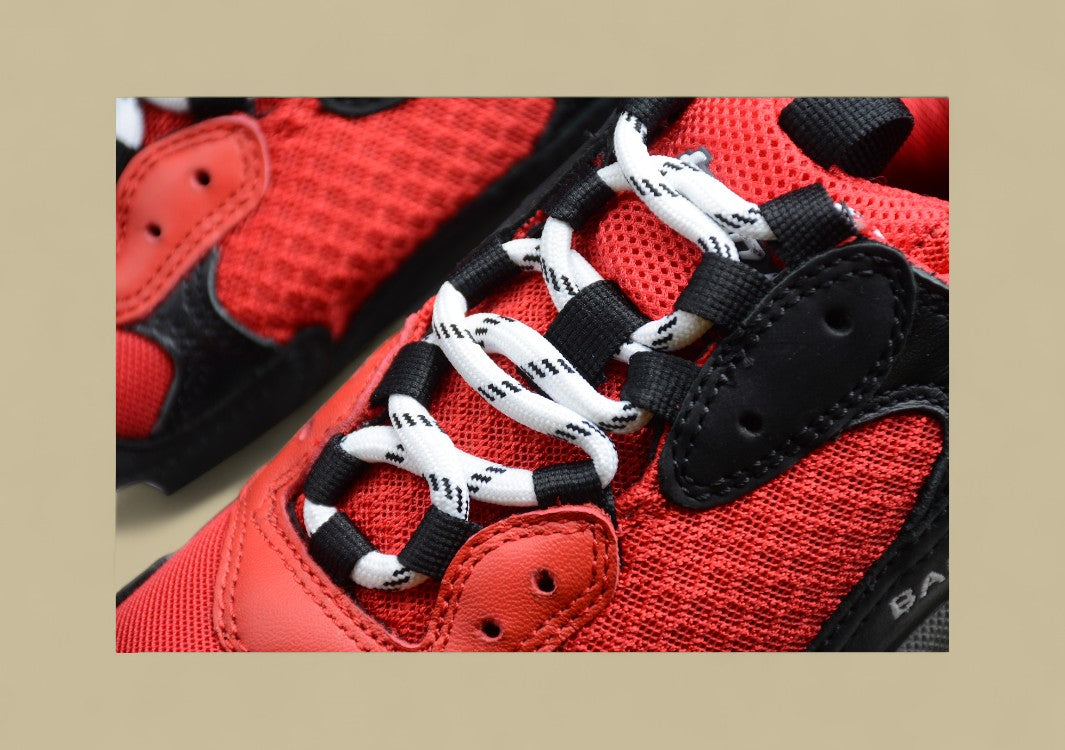 Balenciaga Triple S GZ-Replik In Schwarz-Rot Mit Mehrfarbiger