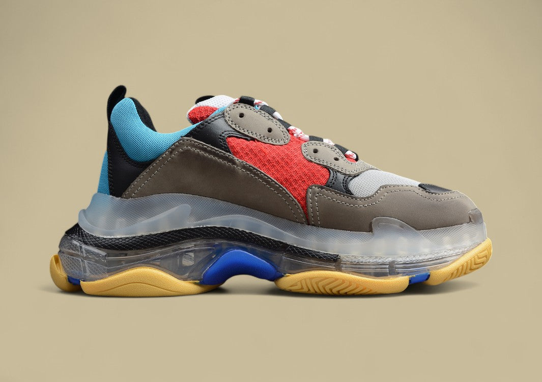 Balenciaga Triple S Grau-Rot Multicolor – Technicolor trifft Chunky-Coolness