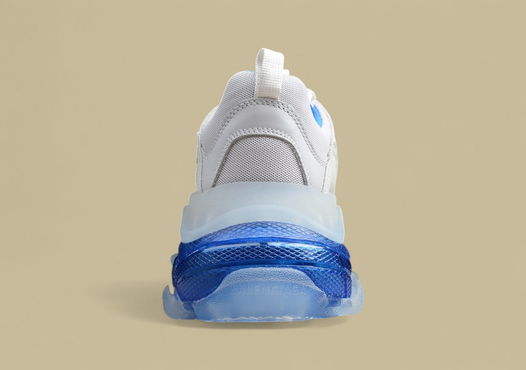 Balenciaga Triple S Grau-Weiß-Blau Cooles Statement Mit Klarem