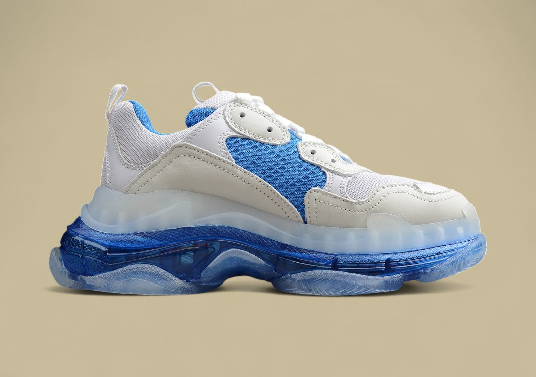 Balenciaga Triple S Grau-Weiß-Blau Cooles Statement Mit Klarem