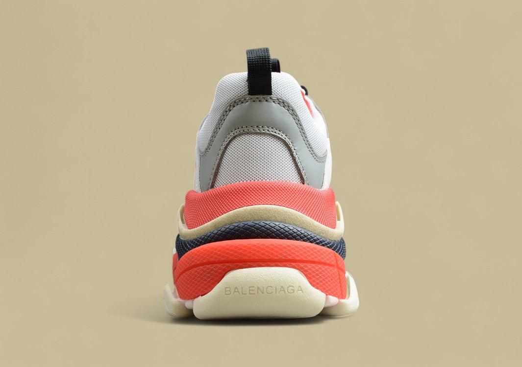 Balenciaga Triple S Multi Red Grey Retro-Vibes Mit Modernem Colorblocking