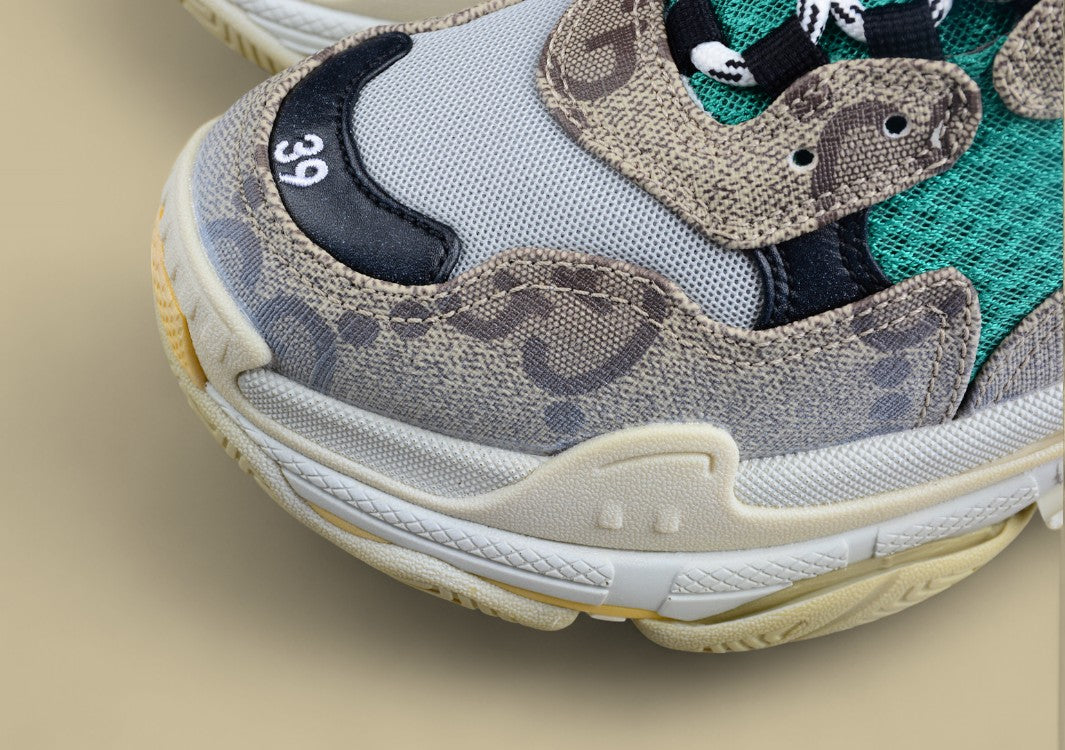 Balenciaga Triple S Patchwork Cloth Retro Dad Shoes