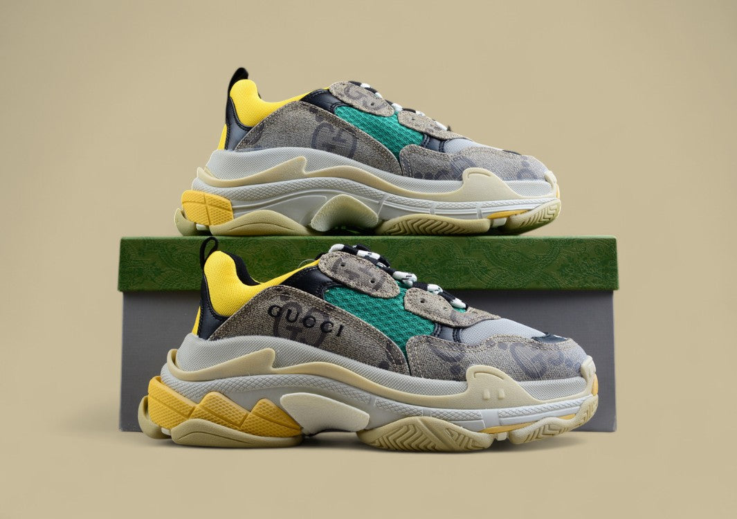 Balenciaga Triple S Patchwork Cloth Retro Dad Shoes