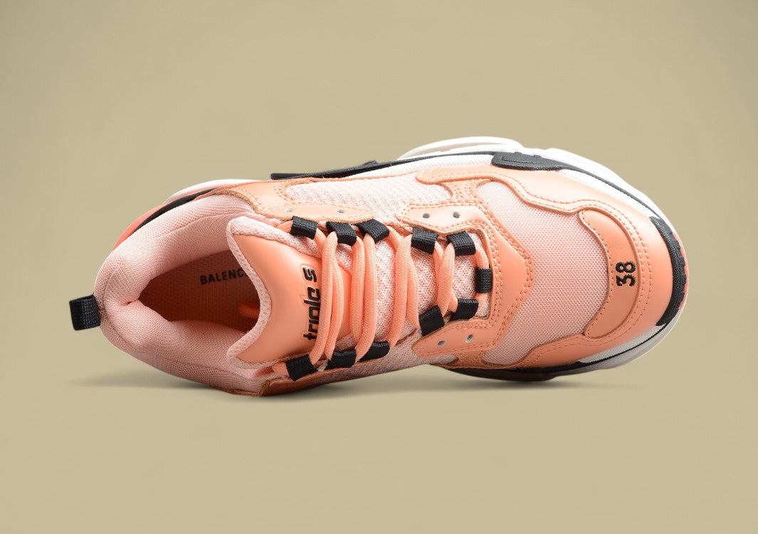 Balenciaga Triple S Peach Coral Sommerlicher Akzent Mit Chunky-Power