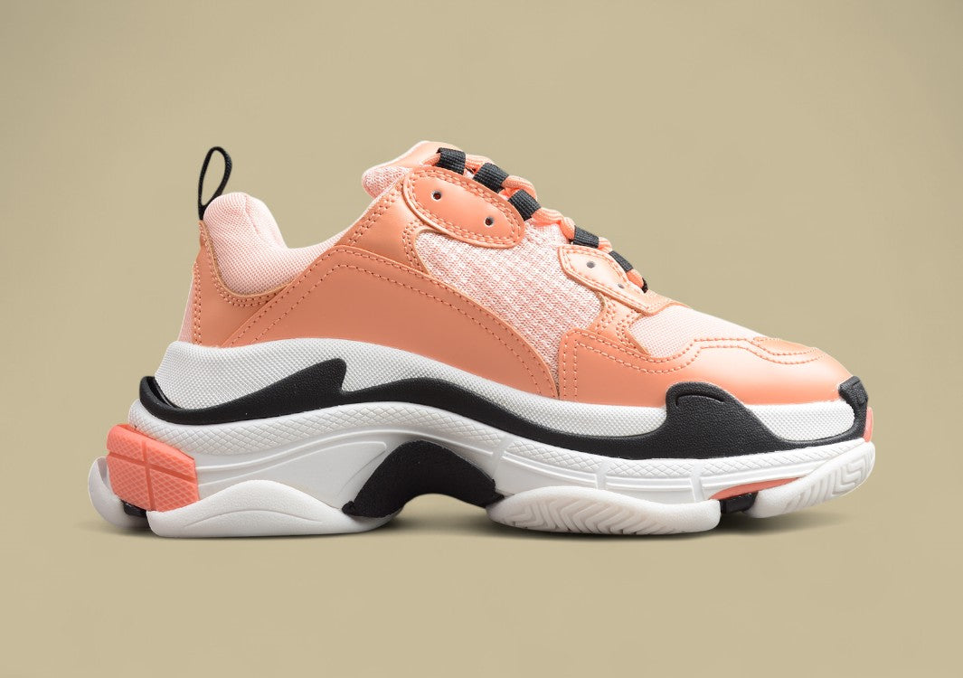 Balenciaga Triple S Peach Coral Sommerlicher Akzent Mit Chunky-Power