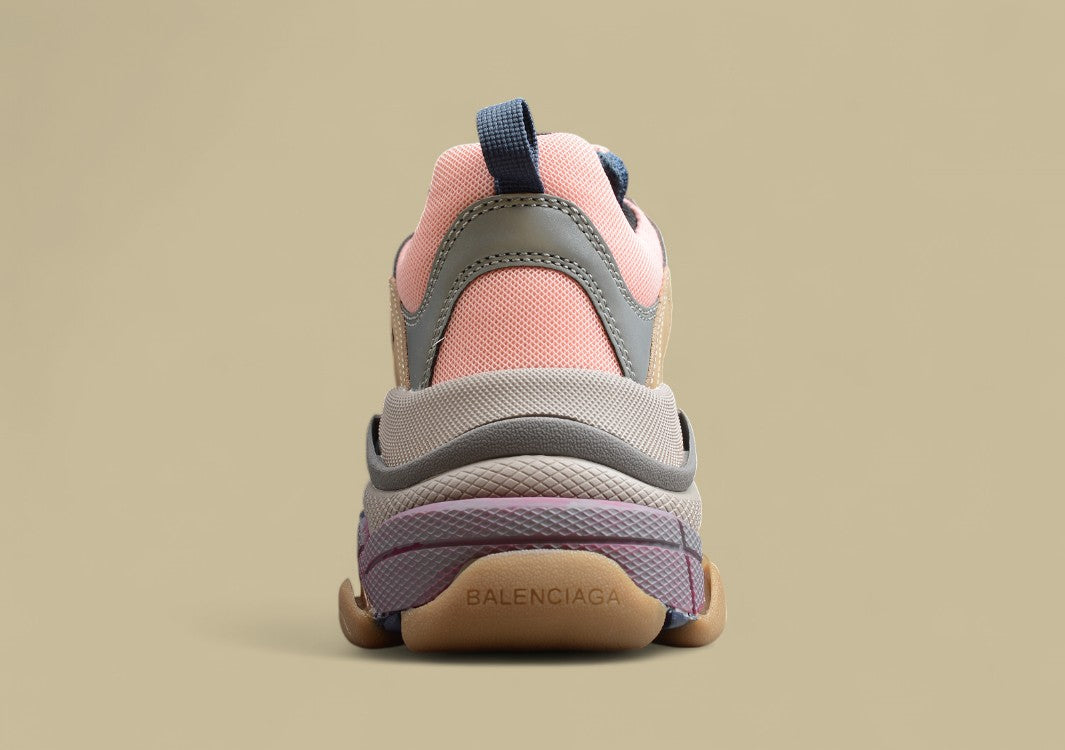 Balenciaga Triple S Replik In Rosa Beige Grau