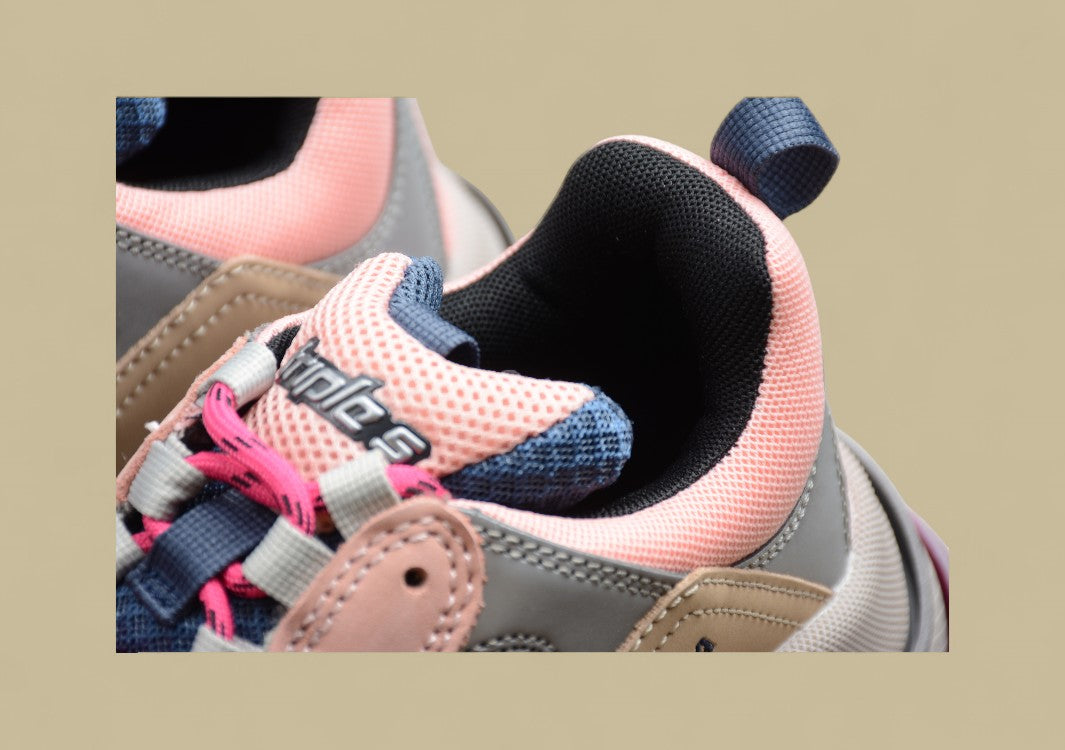 Balenciaga Triple S Replik In Rosa Beige Grau