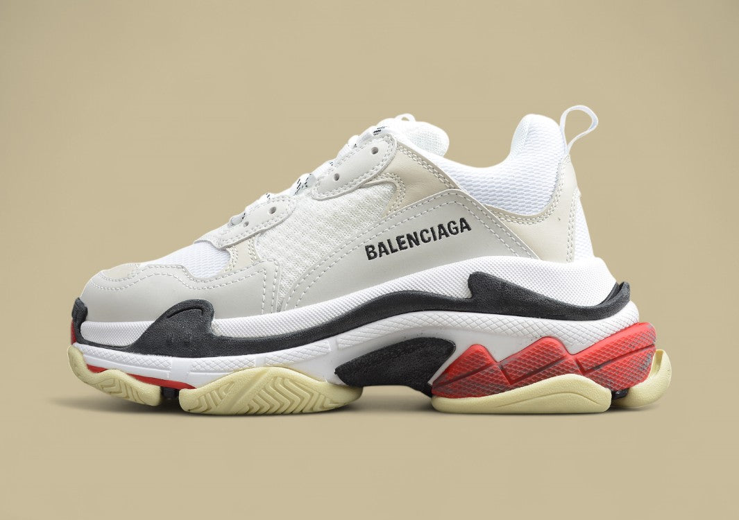 Balenciaga Triple S Replik In Weiß Beige Schwarz