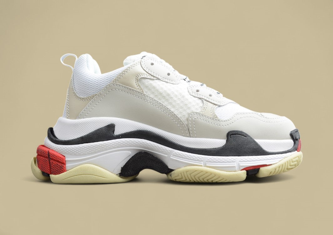 Balenciaga Triple S Replik In Weiß Beige Schwarz