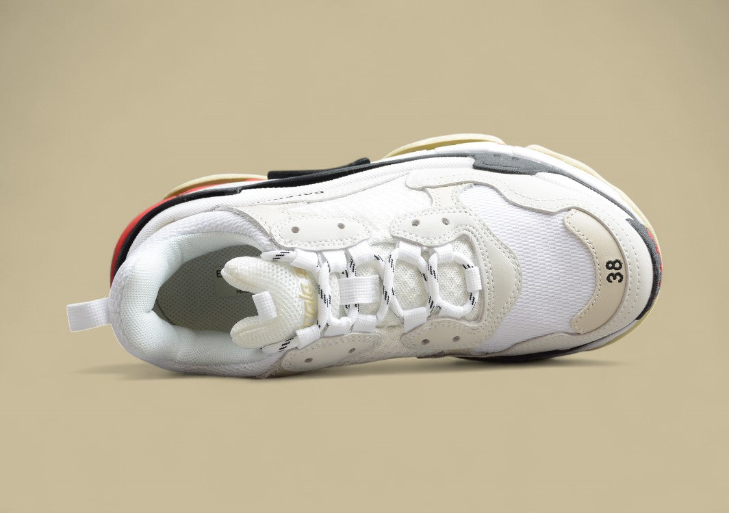 Balenciaga Triple S Replik In Weiß Beige Schwarz