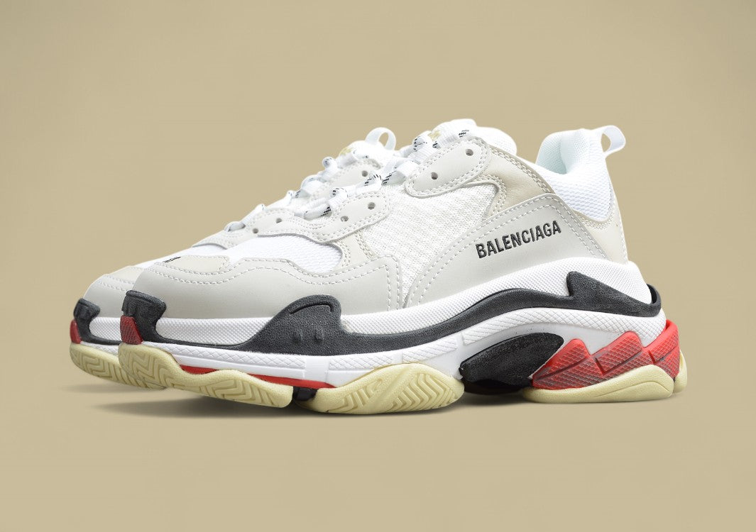 Balenciaga Triple S Replik In Weiß Beige Schwarz