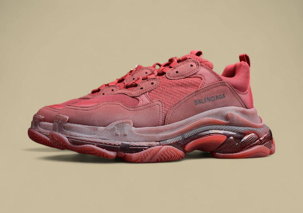Balenciaga Triple S Rot Monochrome Stärke In Maximalem Volumen