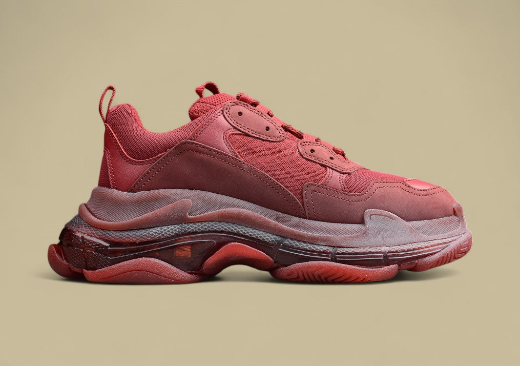 Balenciaga Triple S Rot Monochrome Stärke In Maximalem Volumen