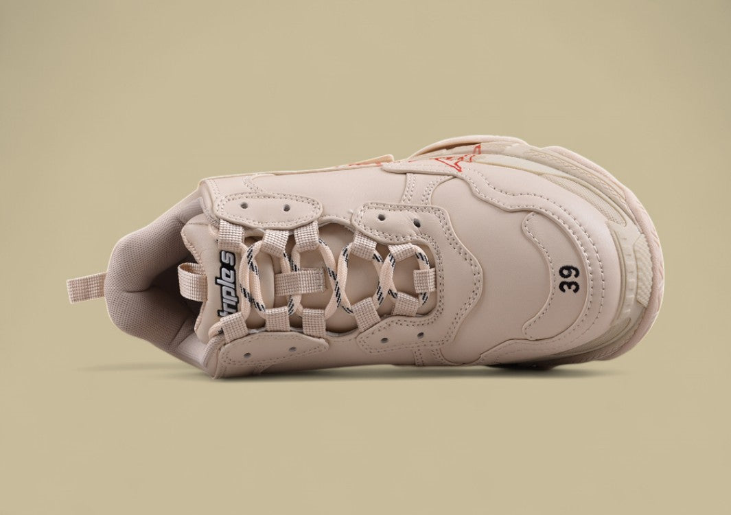 Balenciaga Triple S Sneaker – Cream with Red Graffiti Logo