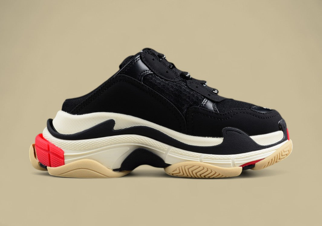 Balenciaga Triple S Sneaker in Black, White & Red