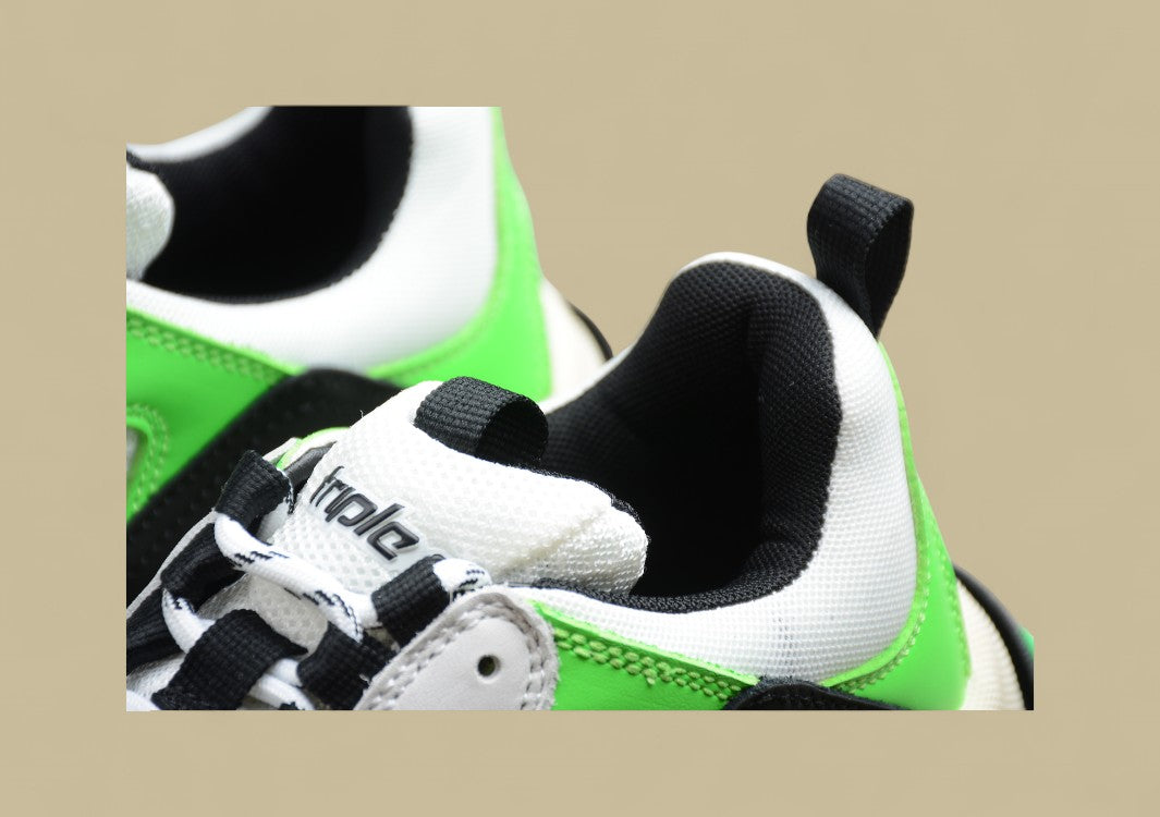 Balenciaga Triple S Weiß Grün Schwarz Streetstyle Mit Neon-Energie