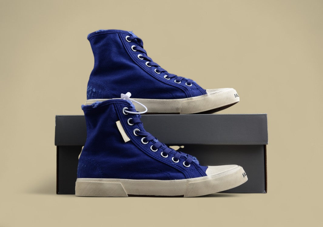 Balenciaga Vulc Destr Parisian Family Retro Distressed Low-top Canvas Shoes