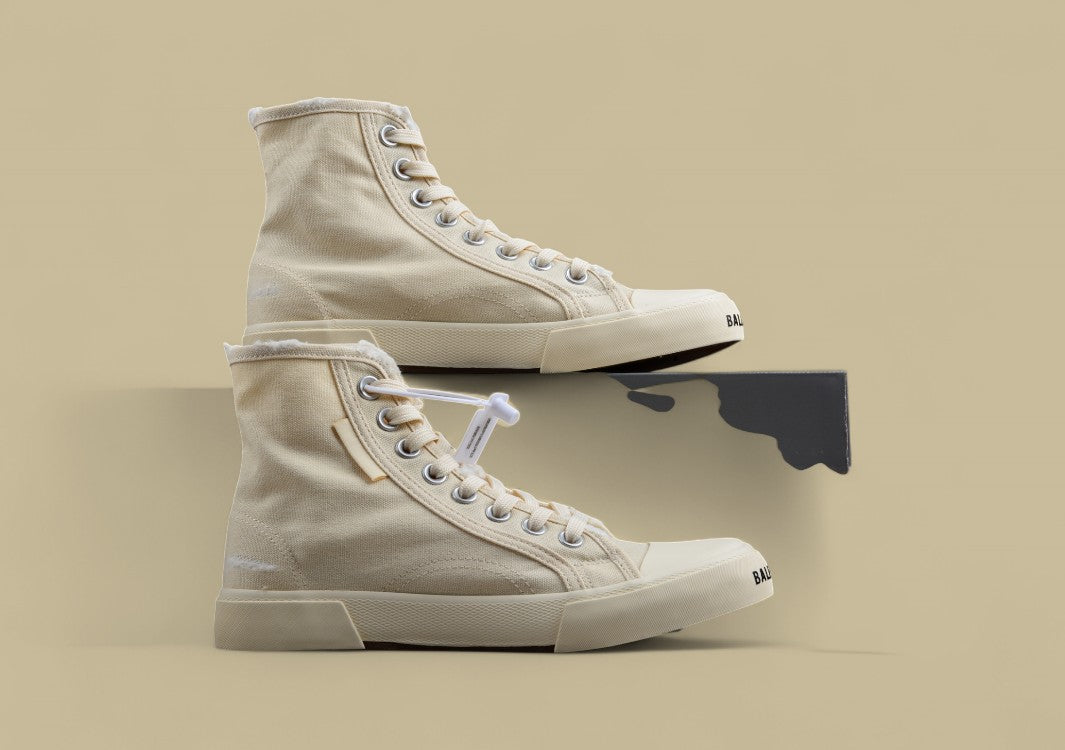 Balenciaga Vulc Destr Parisian Family Retro High Top Canvas Shoes