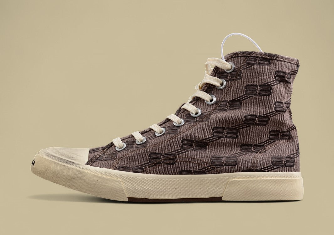 Balenciaga Vulc Destr Parisian Family Retro Old High-Top Canvas Shoes