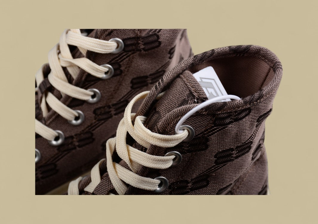 Balenciaga Vulc Destr Parisian Family Retro Old High-Top Canvas Shoes