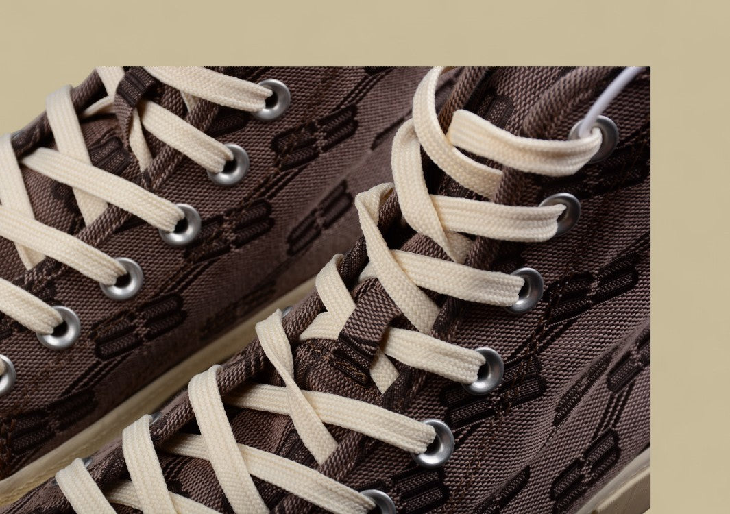 Balenciaga Vulc Destr Parisian Family Retro Old High-Top Canvas Shoes