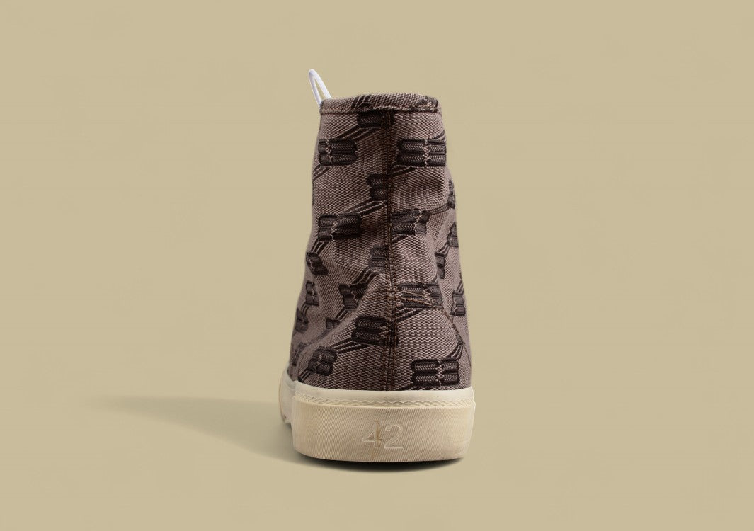 Balenciaga Vulc Destr Parisian Family Retro Old High-Top Canvas Shoes