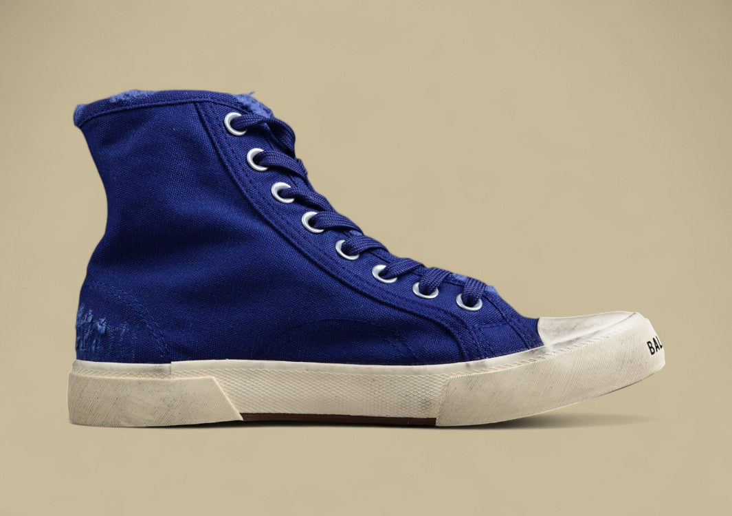 Balenciaga Vulc Destr Parisian Retro Old High Top Canvas Shoes