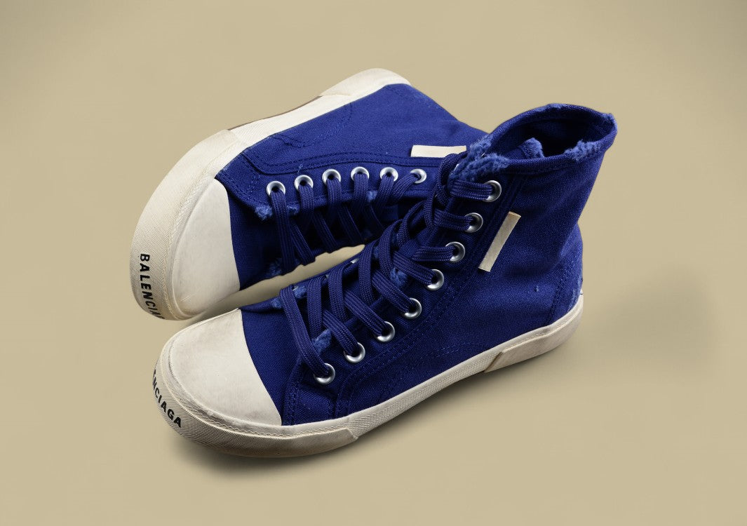 Balenciaga Vulc Destr Parisian Retro Old High Top Canvas Shoes