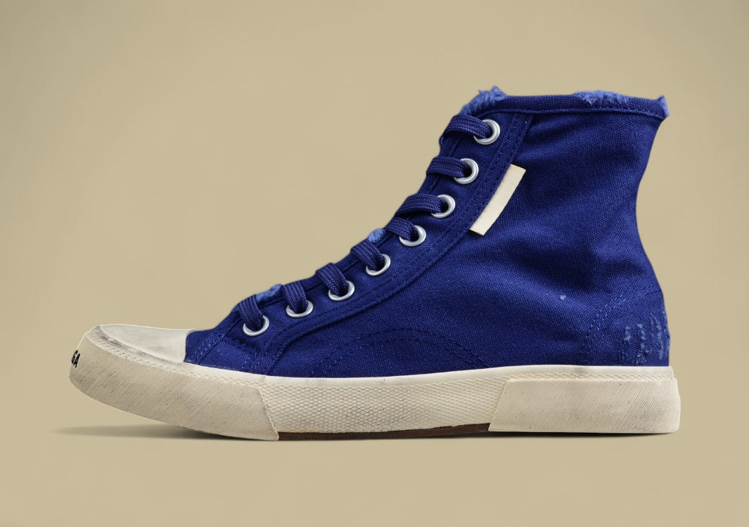 Balenciaga Vulc Destr Parisian Retro Old High Top Canvas Shoes
