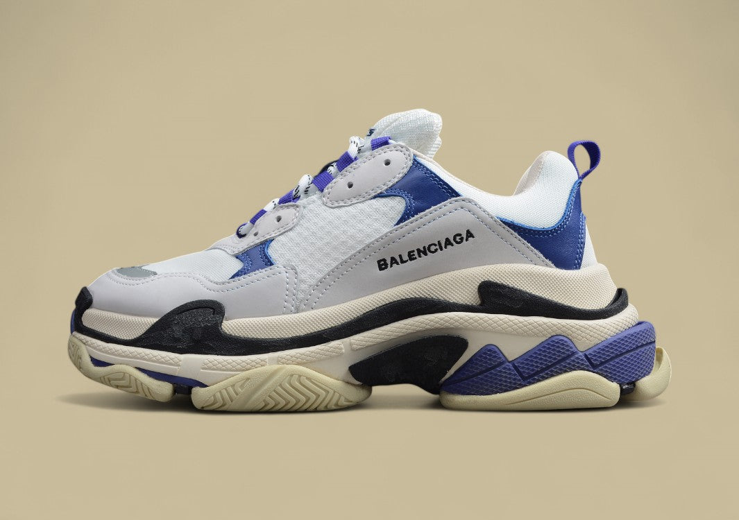 Balenciaga White Blue And Purple Men's And Women's Shoes