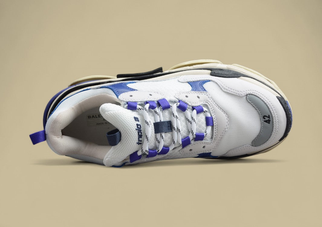 Balenciaga White Blue And Purple Men's And Women's Shoes