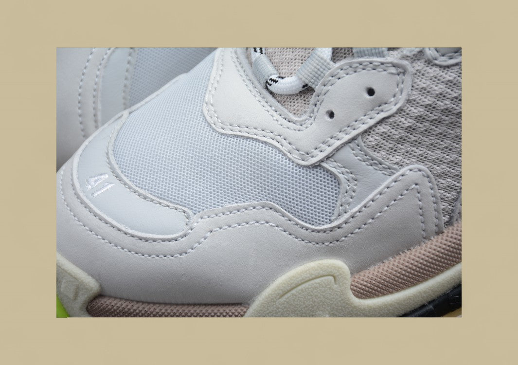 Balenciaga White Fluorescent Green Men's And Women's Shoes