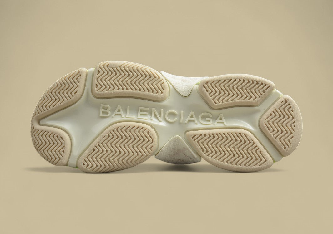 Balenciaga White Fluorescent Green Men's And Women's Shoes