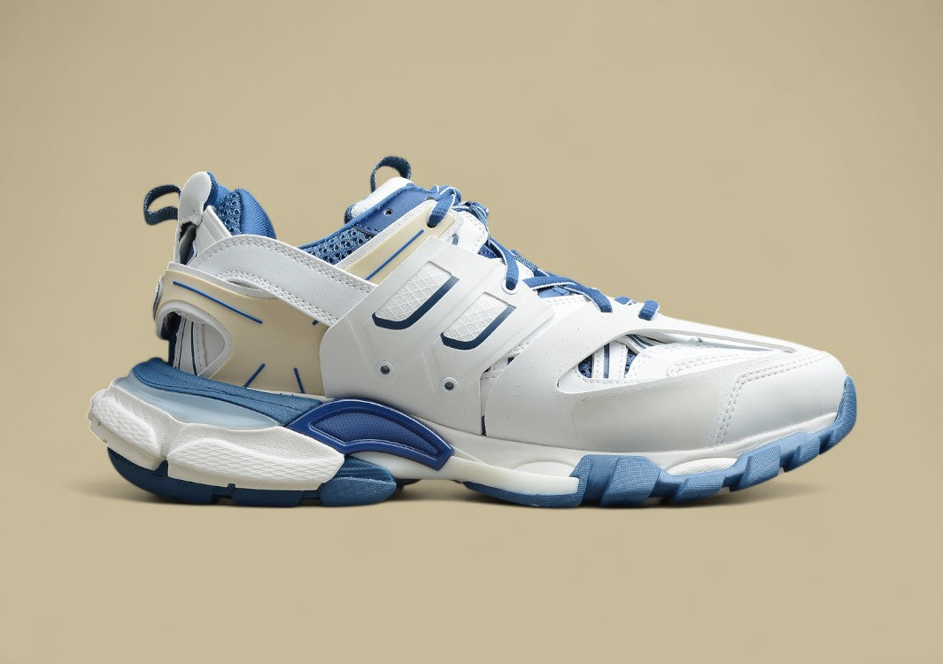 Balenciaga White & Blue Runner Sneaker