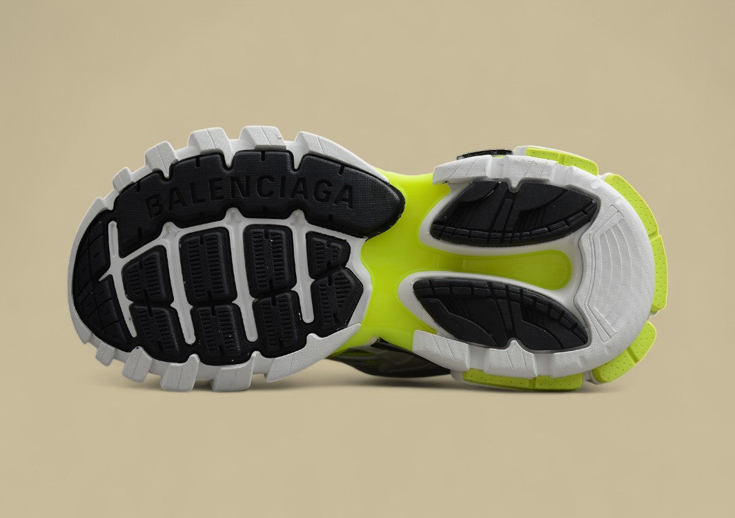 Balenciaga White & Neon Yellow Runner Sneaker