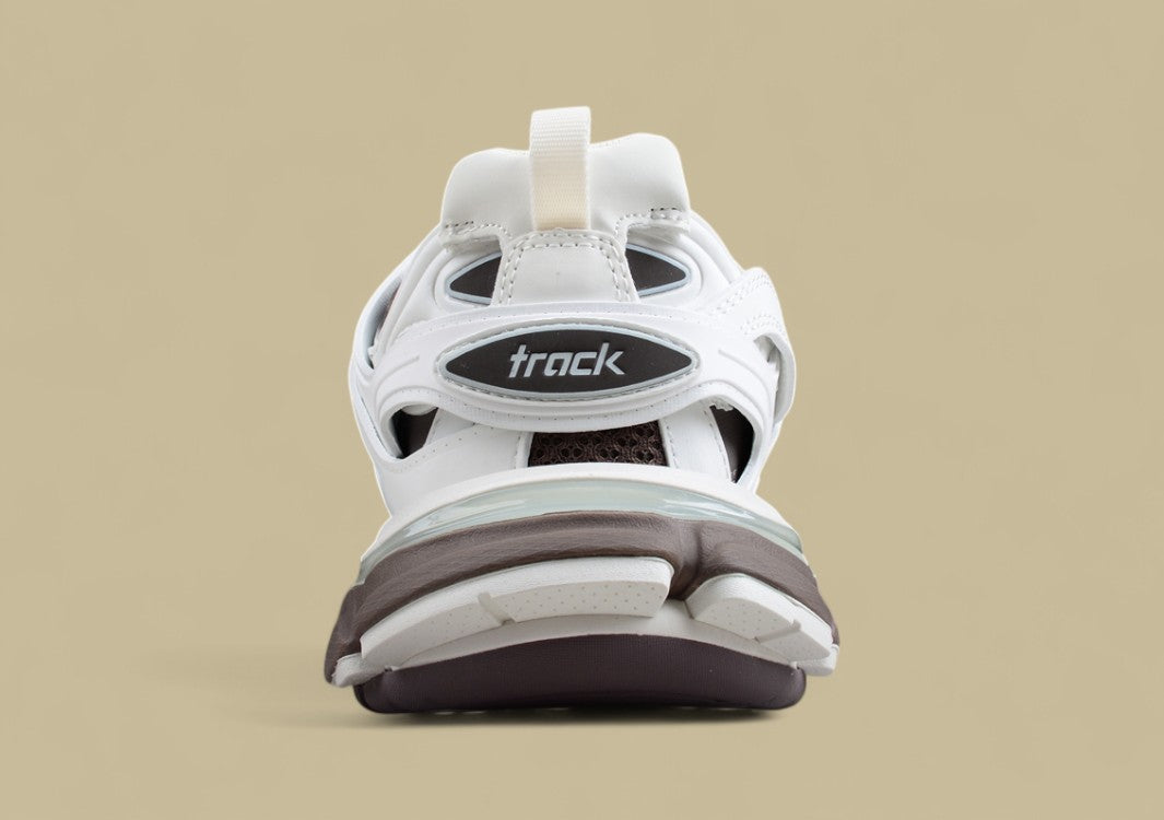 Balenciaga White and Grey Mesh Runner Sneaker