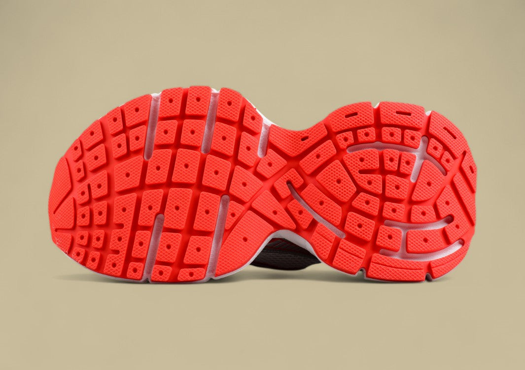 Balenciaga White and Red Mesh Runner Sneaker