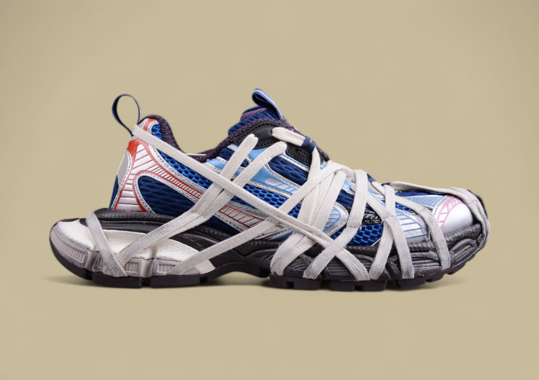 Balenciaga X-Pander Sneaker in Blue/Red/White