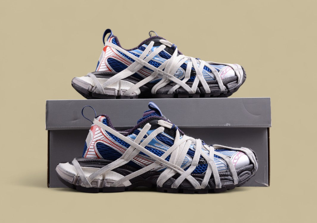 Balenciaga X-Pander Sneaker in Blue/Red/White