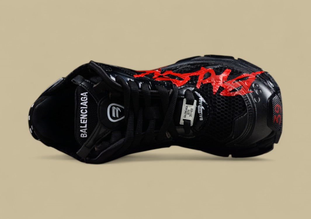 Balenciaga X Future Sneaker in Black with Red