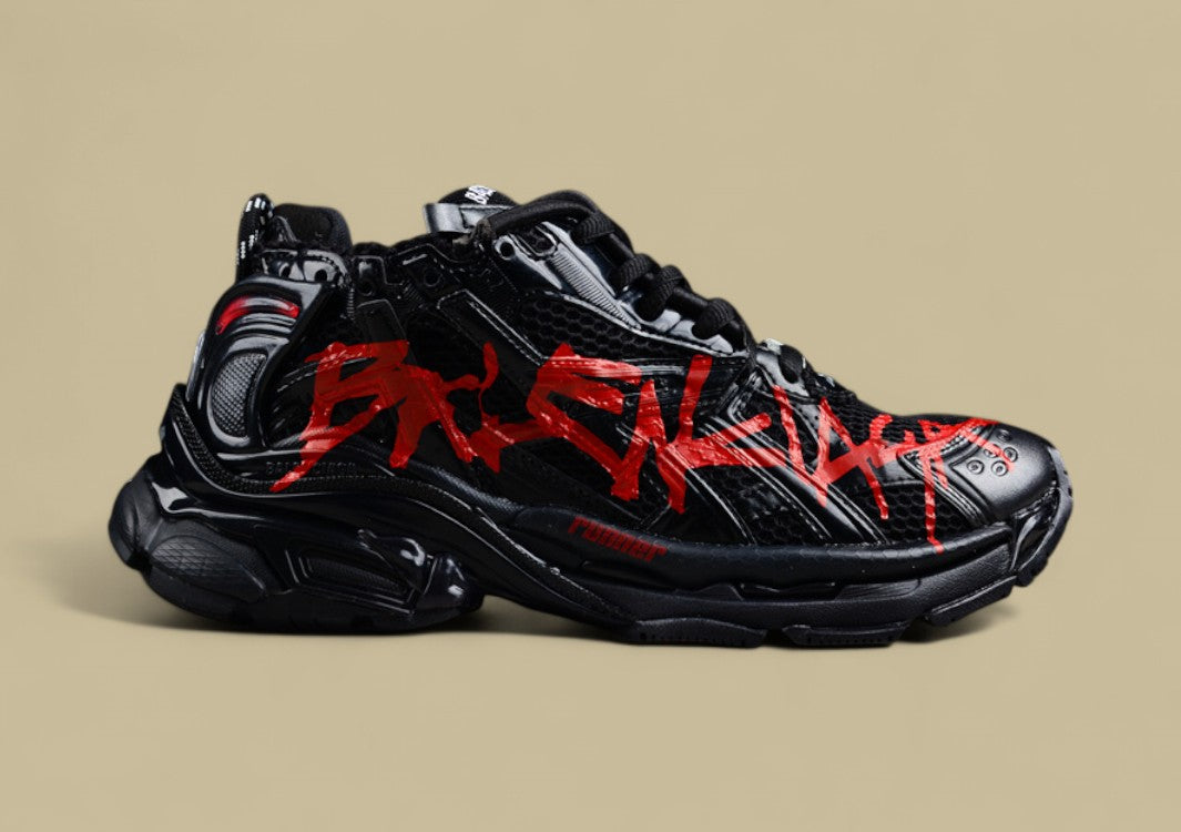 Balenciaga X Future Sneaker in Black with Red