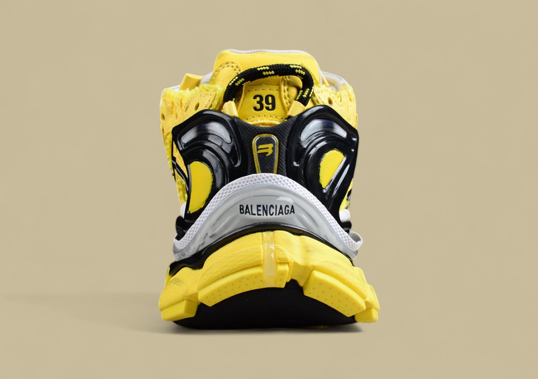 Balenciaga Yellow and Black Mesh Runner Sneaker