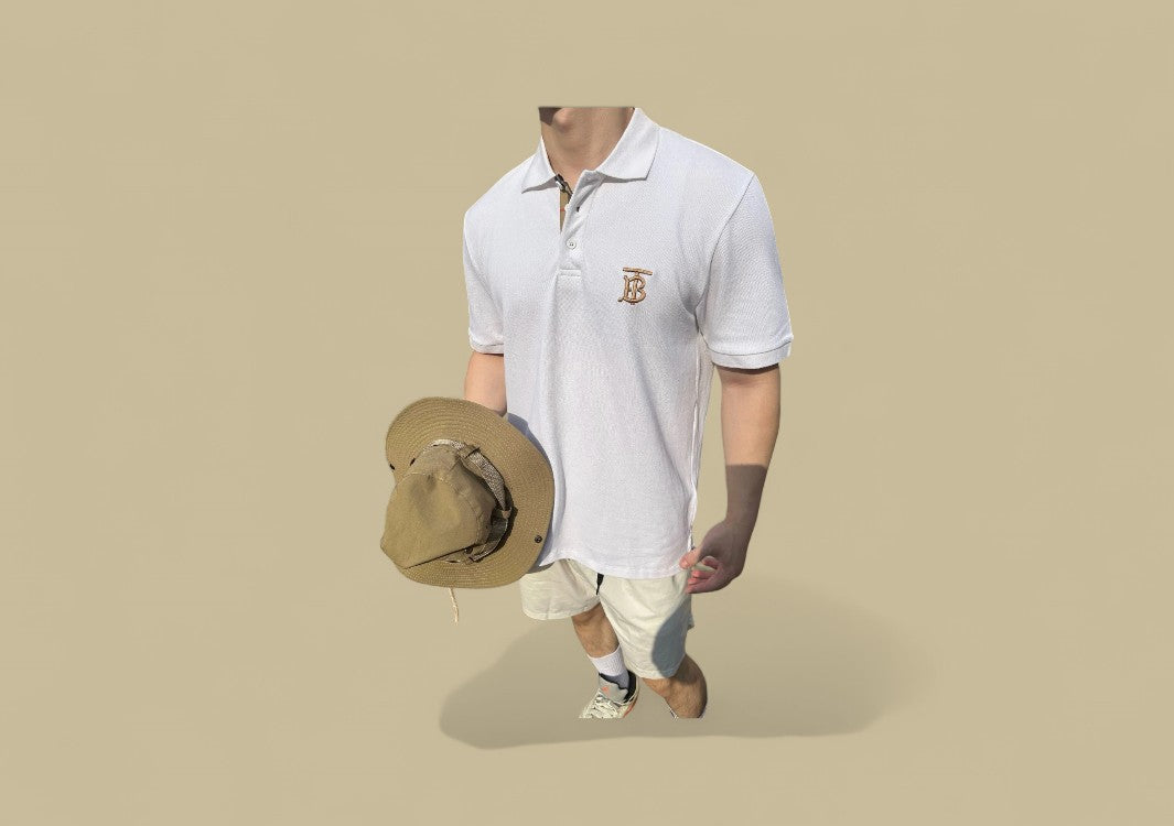 Burberry 24SS Chest TB Embroidery Logo Polo Shirt – White