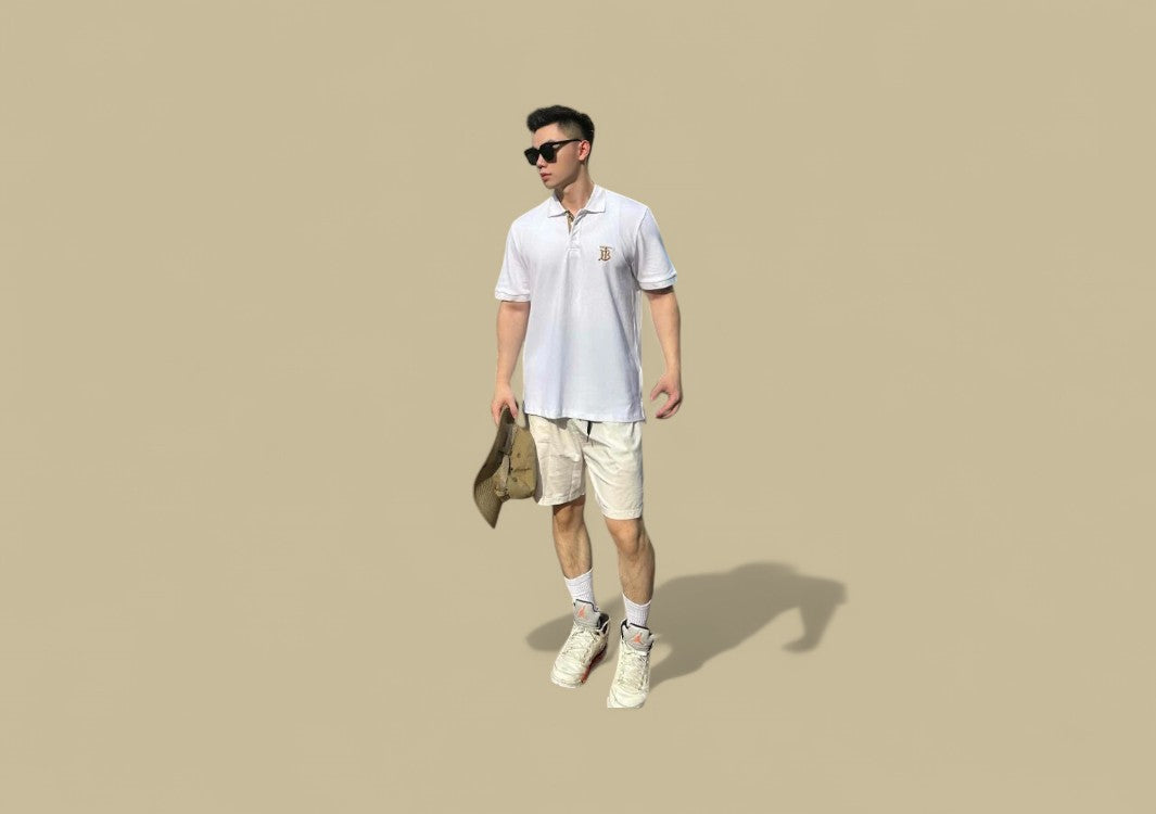 Burberry 24SS Chest TB Embroidery Logo Polo Shirt – White